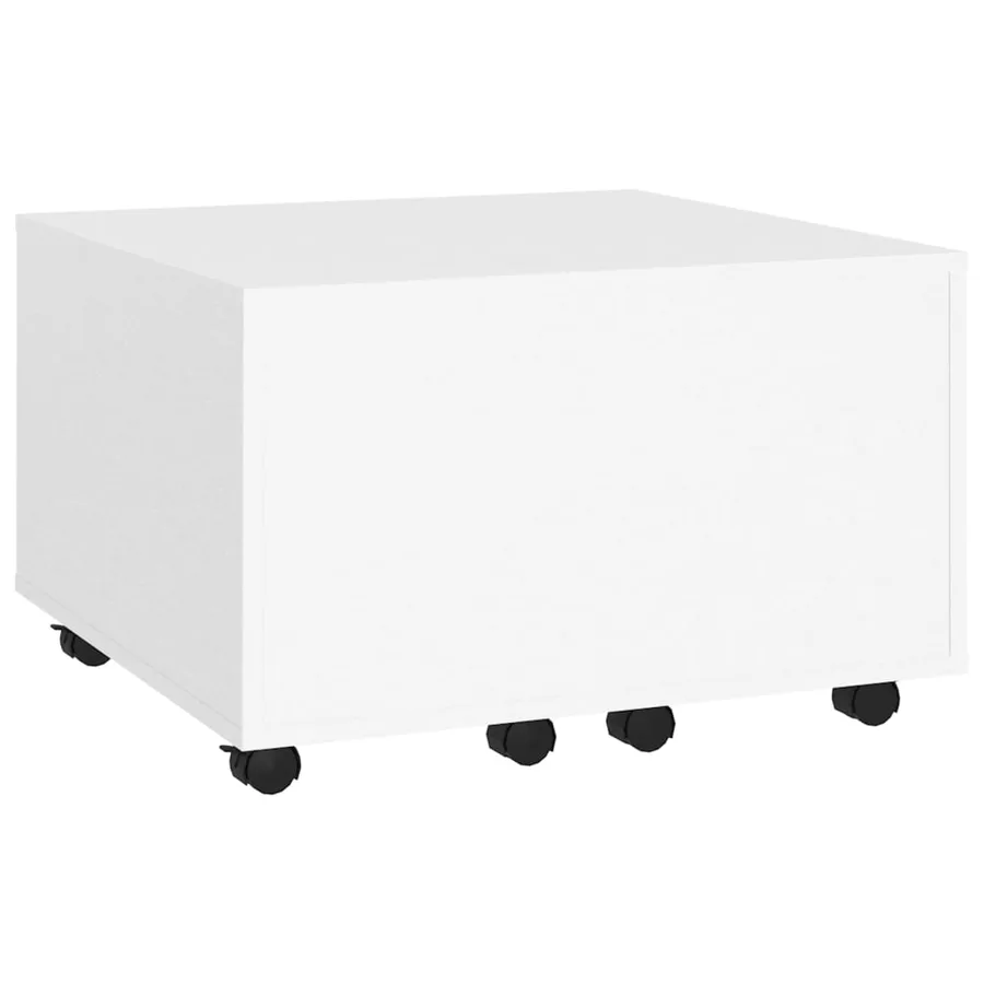 Table basse blanc 60x60x38 cm bois d'ingénierie - 3