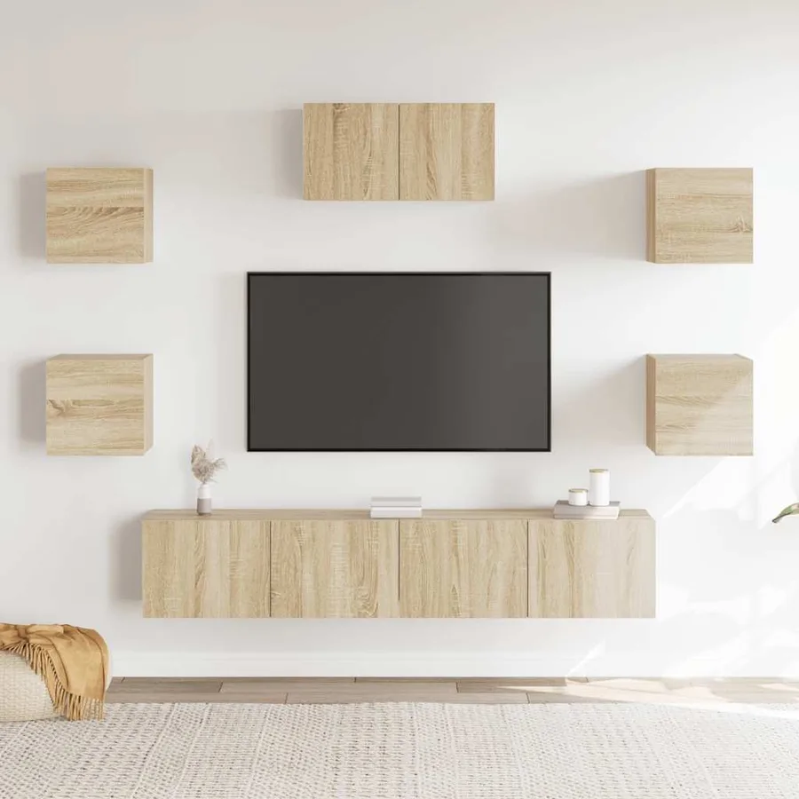 Ensemble de meubles TV 7 pcs Chêne sonoma Bois d'ingénierie - 3
