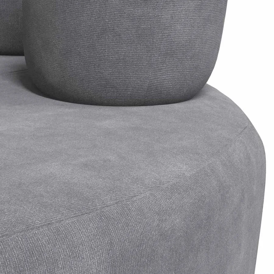 Chaise en forme de main gris velours - 7
