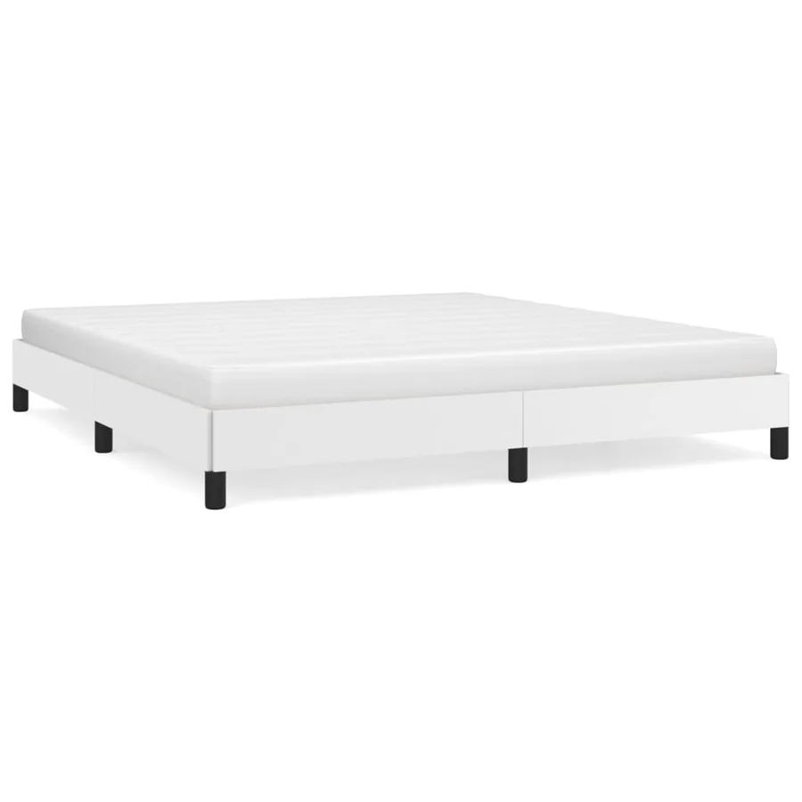 Cadre de lit sans matelas blanc 160x200 cm similicuir - 2