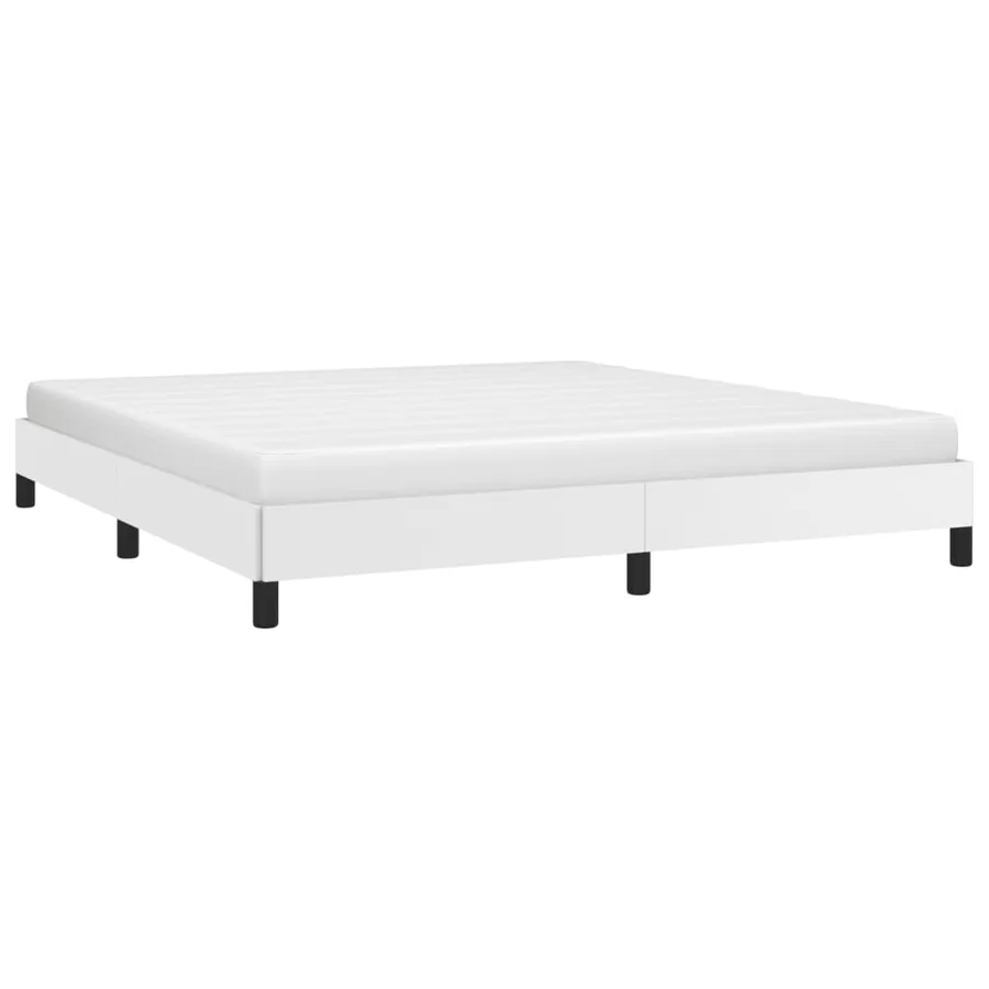 Cadre de lit sans matelas blanc 160x200 cm similicuir - 3