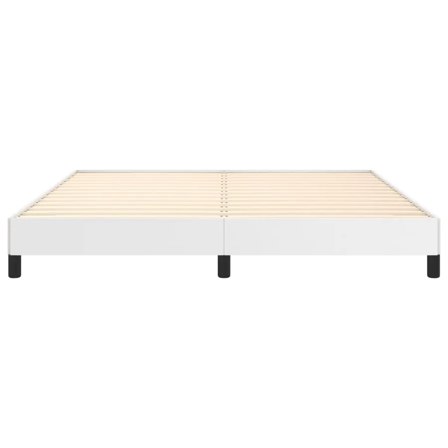 Cadre de lit sans matelas blanc 160x200 cm similicuir - 5