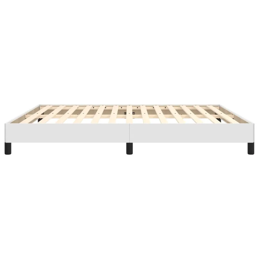 Cadre de lit sans matelas blanc 160x200 cm similicuir - 6