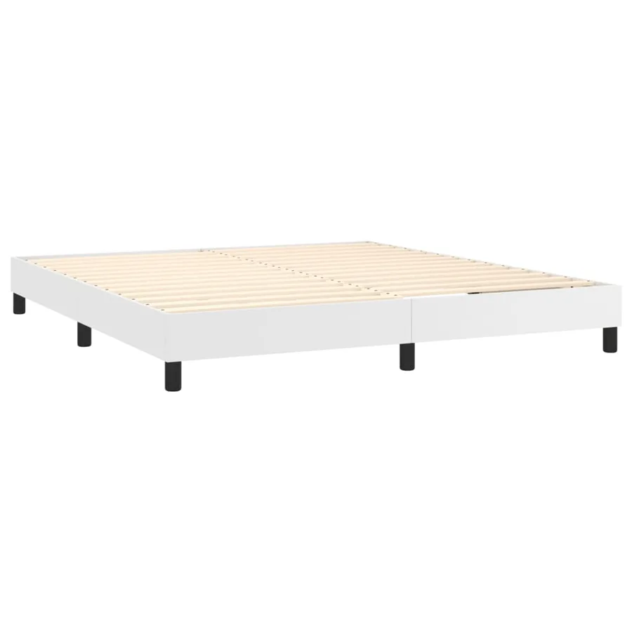 Sommier à lattes de lit avec matelas Blanc 160x200cm Similicuir - 5