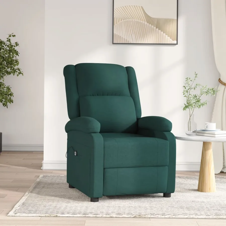 Fauteuil inclinable électrique Vert foncé Tissu