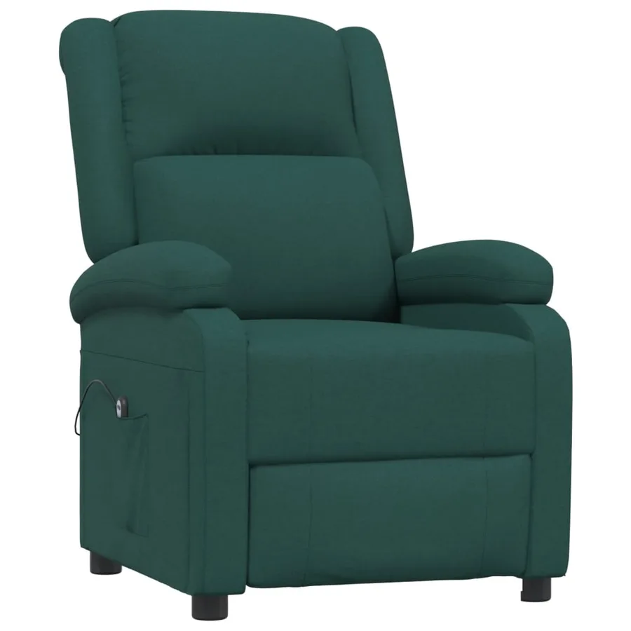 Fauteuil inclinable électrique Vert foncé Tissu - 3