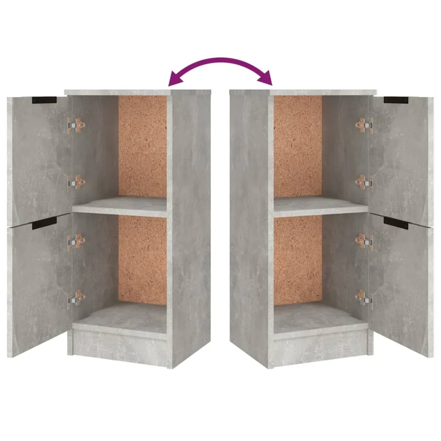 Buffets 3 pcs gris béton bois d'ingénierie - 11