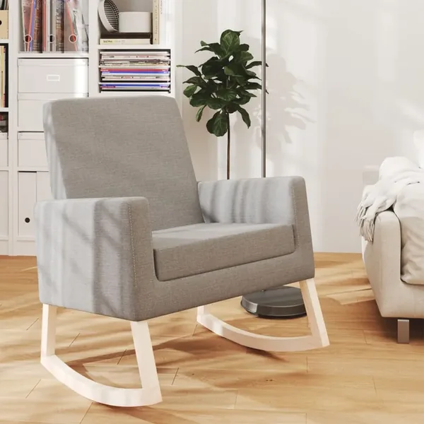 Chaise à bascule Gris clair Tissu