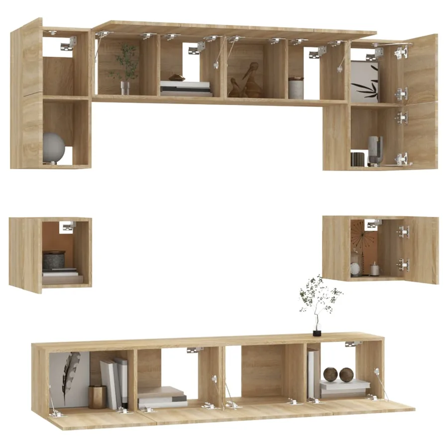 Ensemble de meubles TV 8 pcs Chêne sonoma Bois d'ingénierie - 4