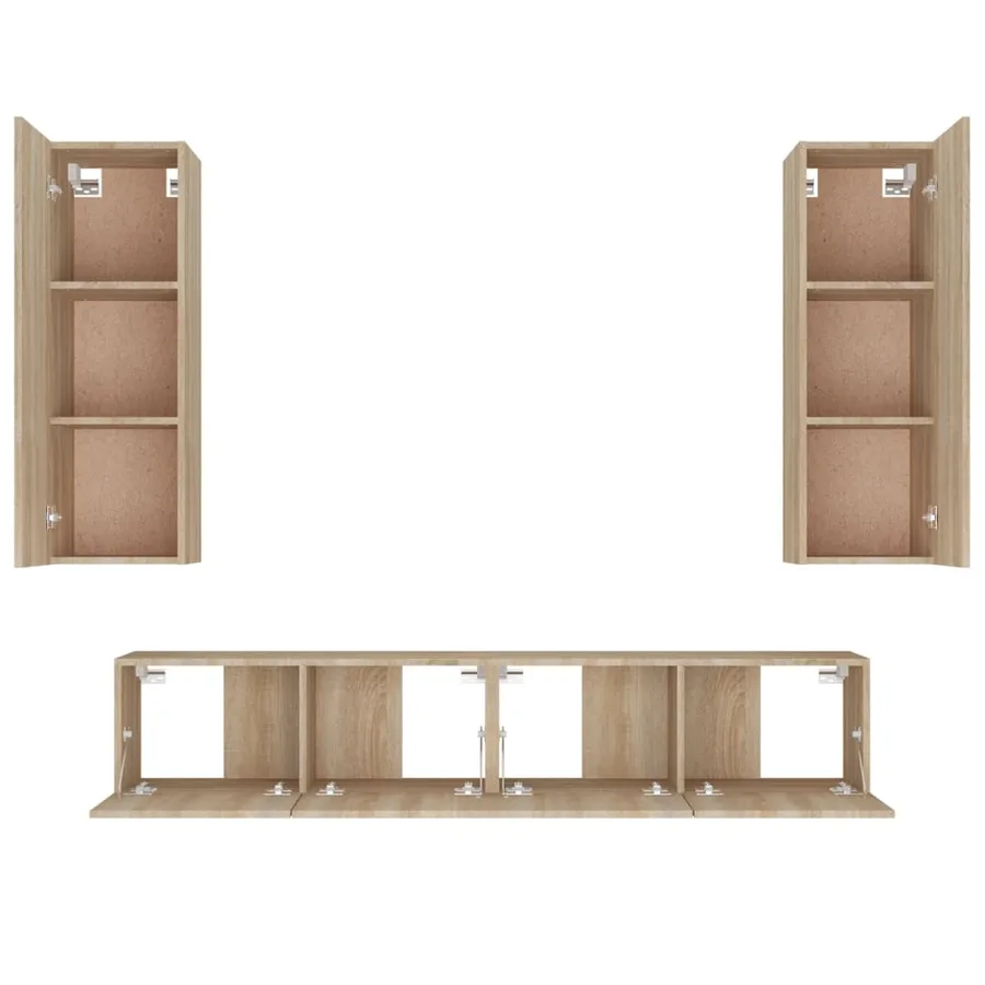 Ensemble de meubles TV 4 pcs Chêne sonoma Bois d'ingénierie - 4