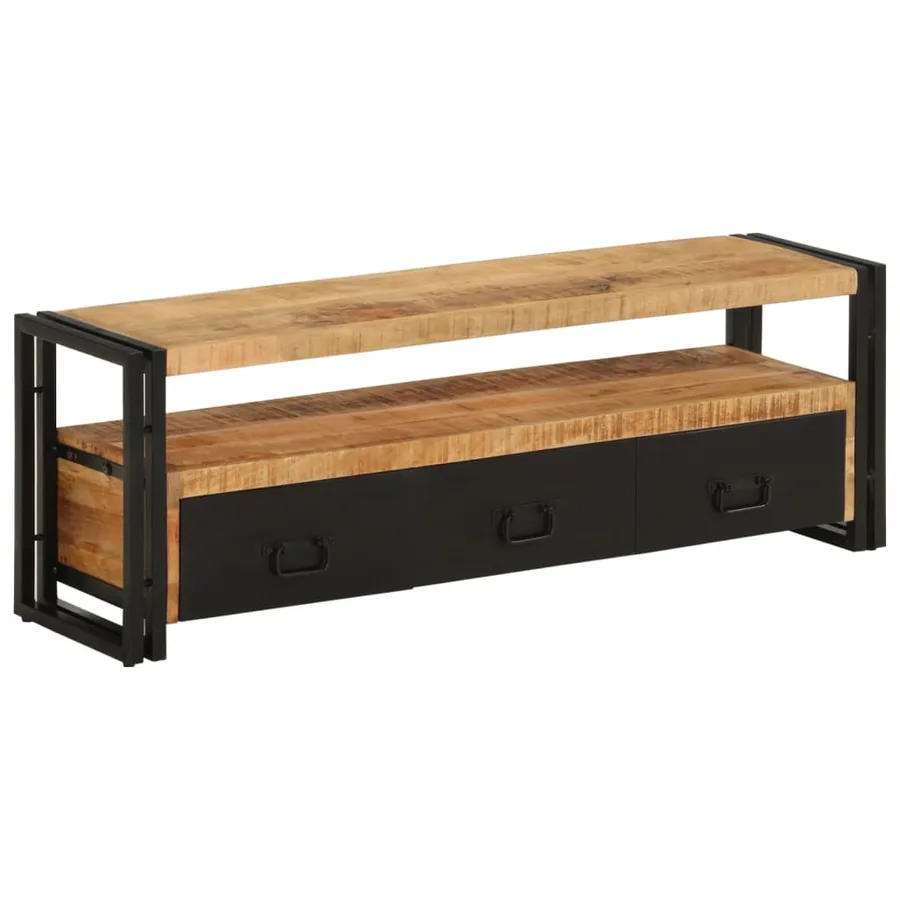 Meuble TV 120x30x40 cm Bois massif de manguier - 11