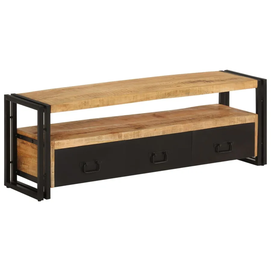 Meuble TV 120x30x40 cm Bois massif de manguier - 12