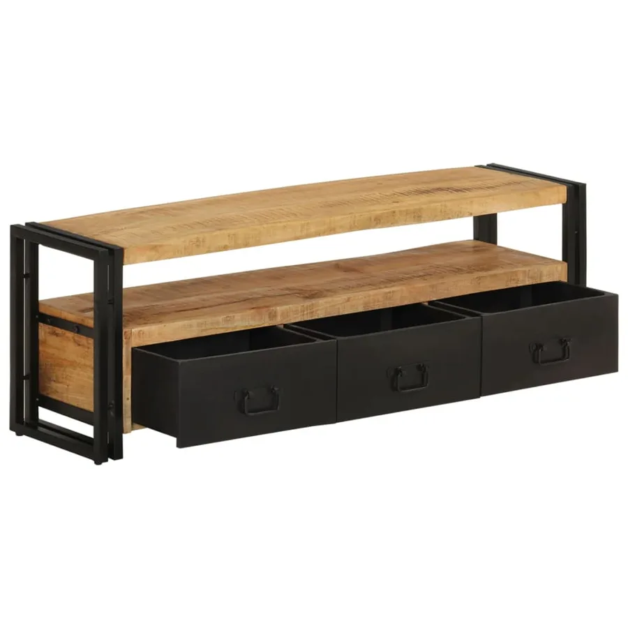 Meuble TV 120x30x40 cm Bois massif de manguier - 3