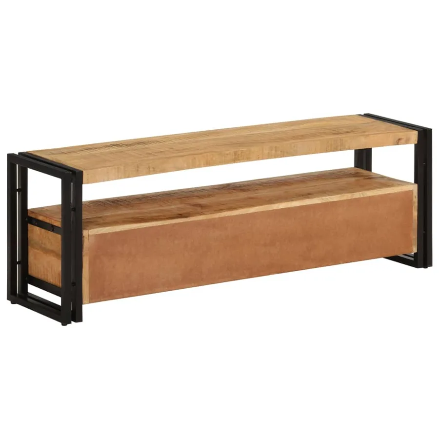 Meuble TV 120x30x40 cm Bois massif de manguier - 4