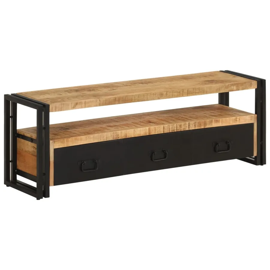 Meuble TV 120x30x40 cm Bois massif de manguier - 9