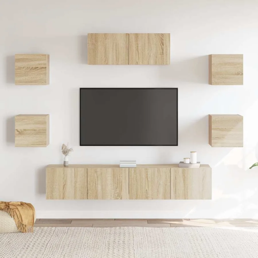 Ensemble de meubles TV 7 pcs Chêne sonoma Bois d'ingénierie - 3