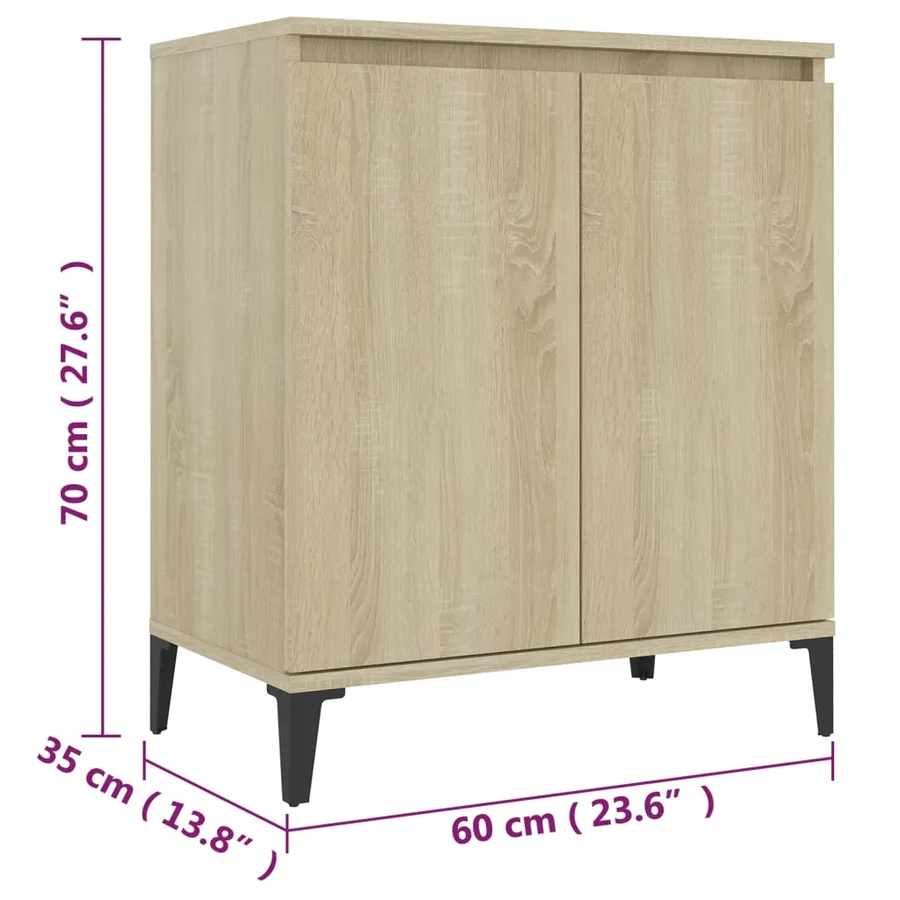 Buffet chêne sonoma 60x35x70 cm bois d'ingénierie - 7