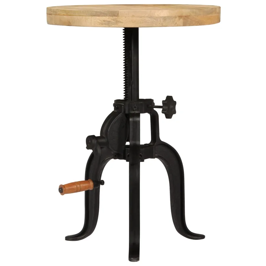 Table d'appoint 45x (45-62) cm Bois de manguier massif et fonte - 2