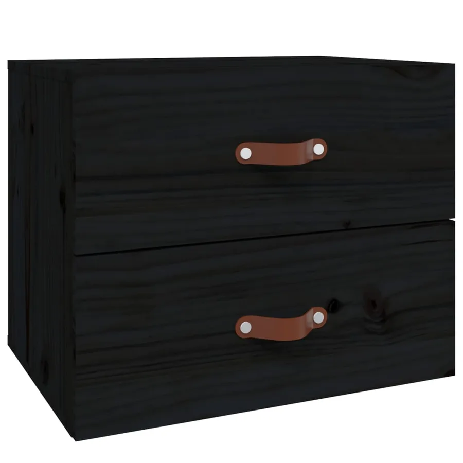 Table de chevet murale Noir 50x36x40 cm - 2