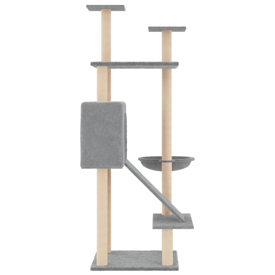 Arbre à chat avec griffoirs en sisal Gris clair 153 cm - 4