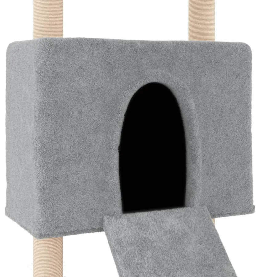 Arbre à chat avec griffoirs en sisal Gris clair 153 cm - 6