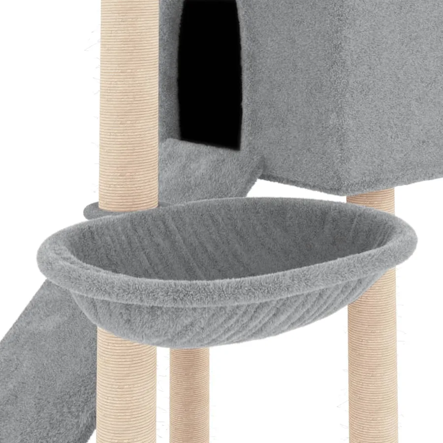 Arbre à chat avec griffoirs en sisal Gris clair 153 cm - 7