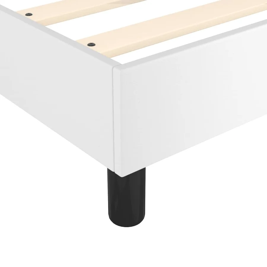 Sommier à lattes de lit avec matelas Blanc 140x190cm Similicuir - 7