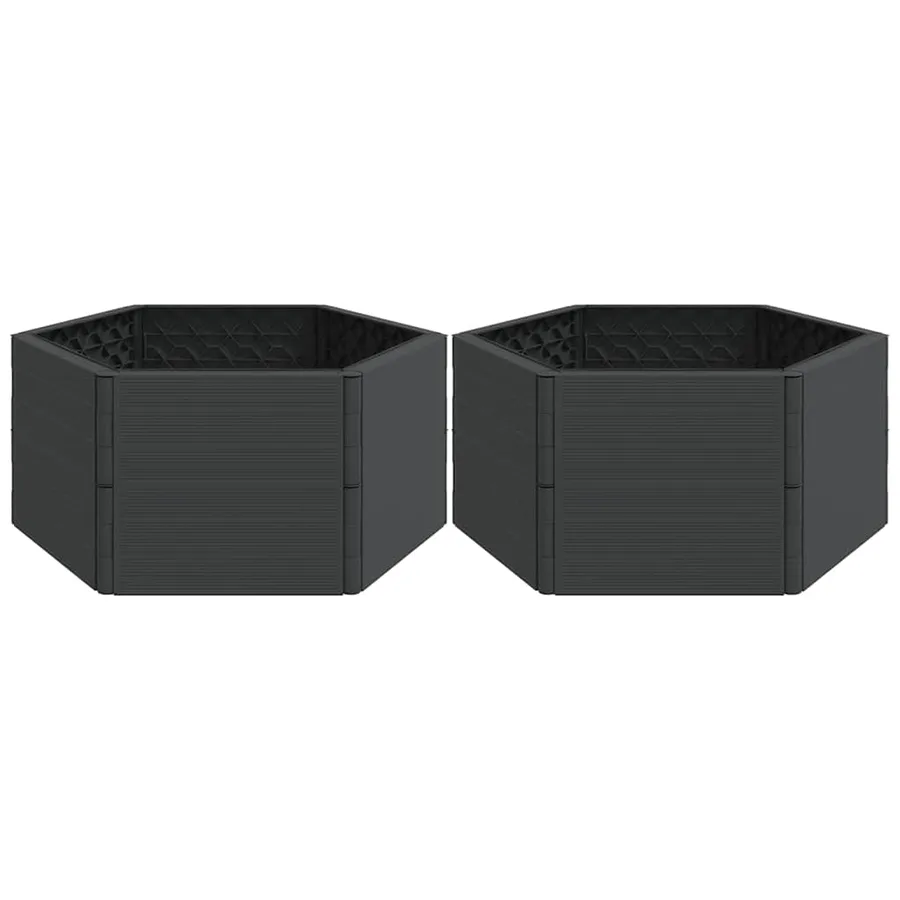 Jardinières de jardin 2 pcs anthracite PP - 2