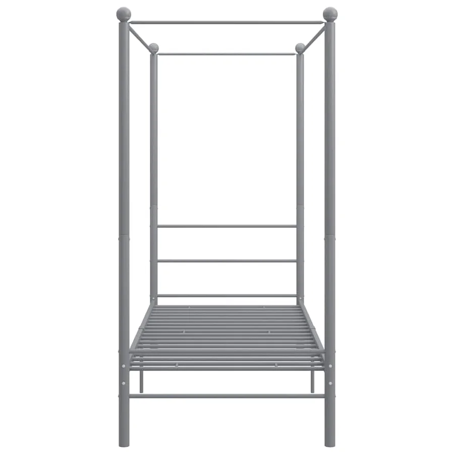 Cadre de lit à baldaquin sans matelas gris métal 90x200 cm - 3