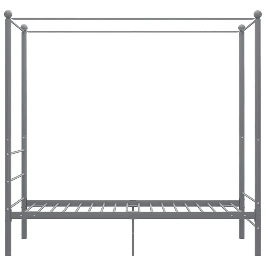 Cadre de lit à baldaquin sans matelas gris métal 90x200 cm - 4