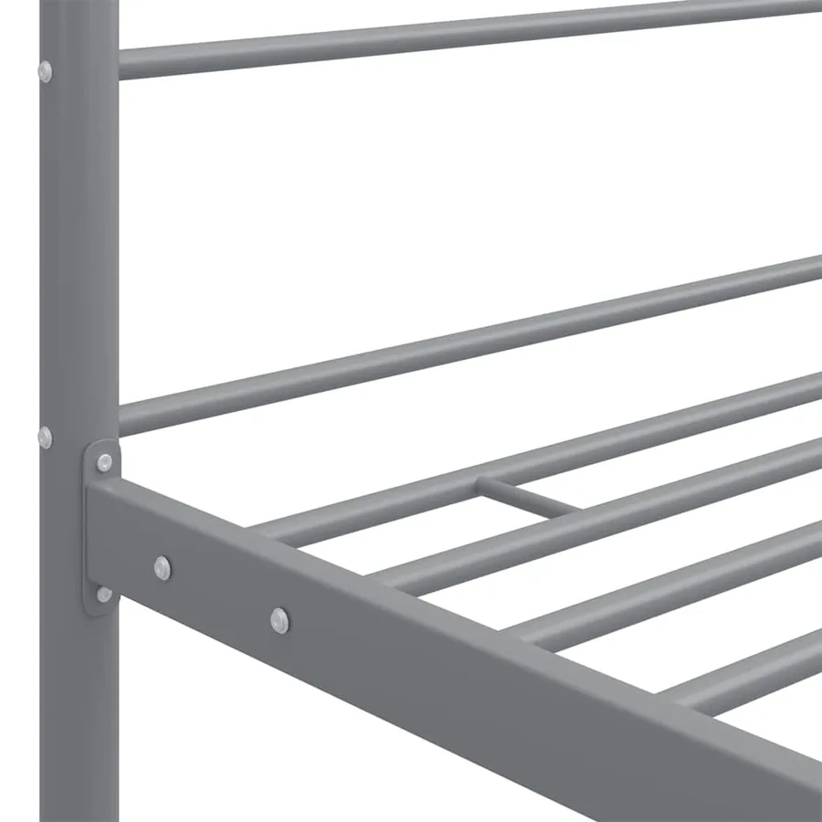 Cadre de lit à baldaquin sans matelas gris métal 90x200 cm - 5