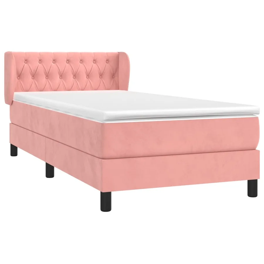Sommier à lattes de lit avec matelas Rose 100x200 cm Velours - 3