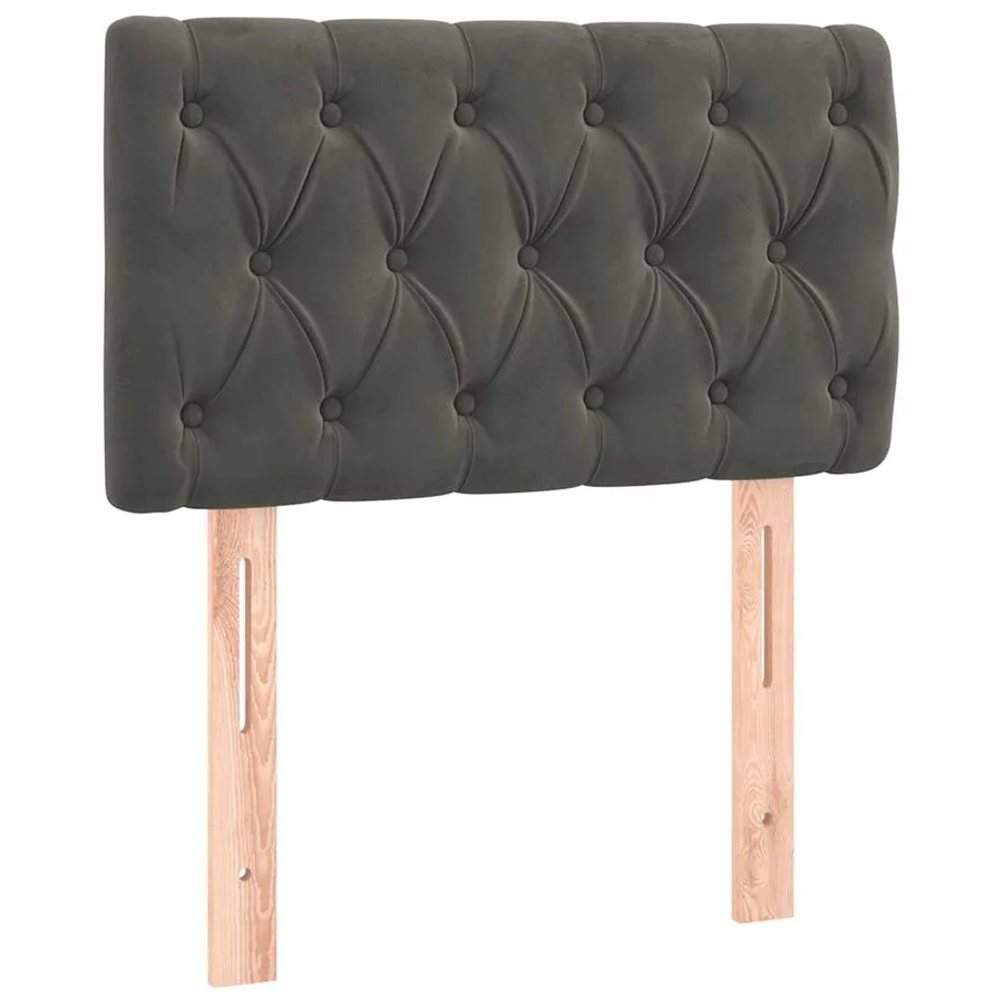 Sommier à lattes de lit avec matelas et LED Gris foncé 80x200cm - 6