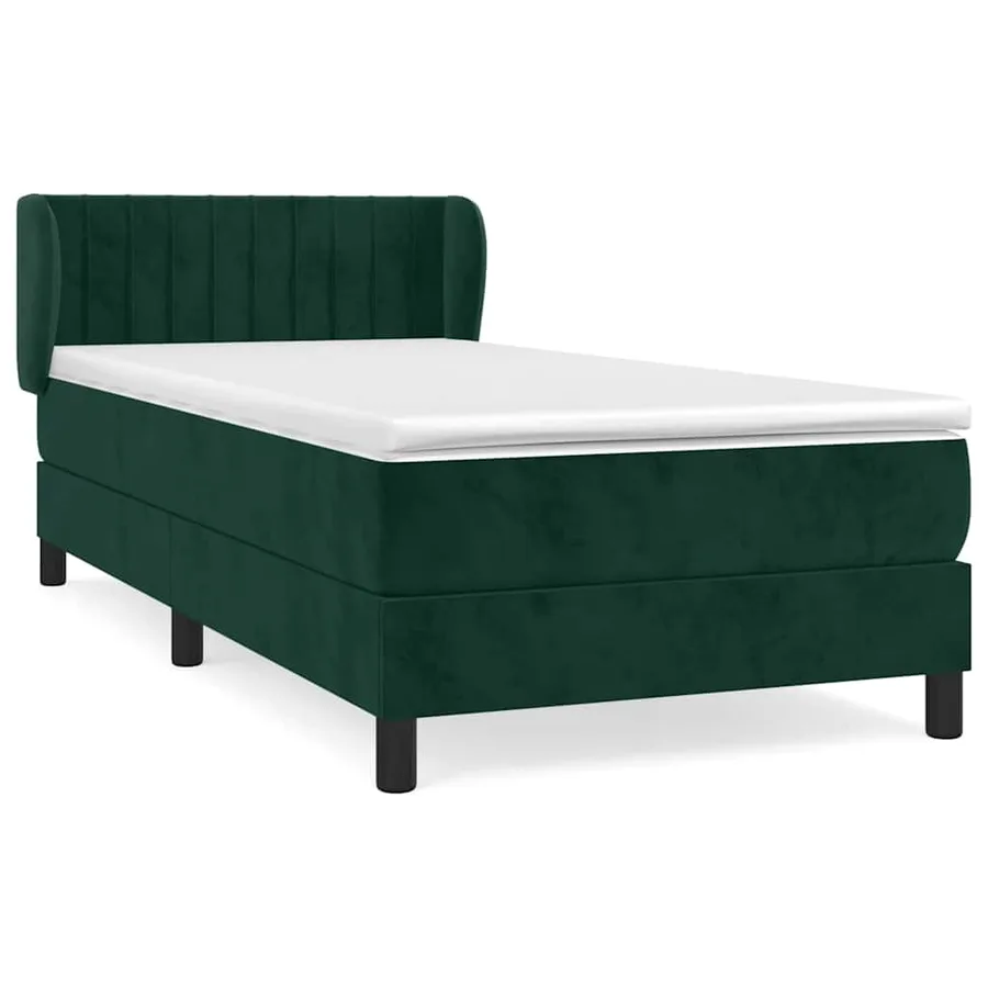 Sommier à lattes de lit avec matelas Vert foncé 100x200 cm - 2