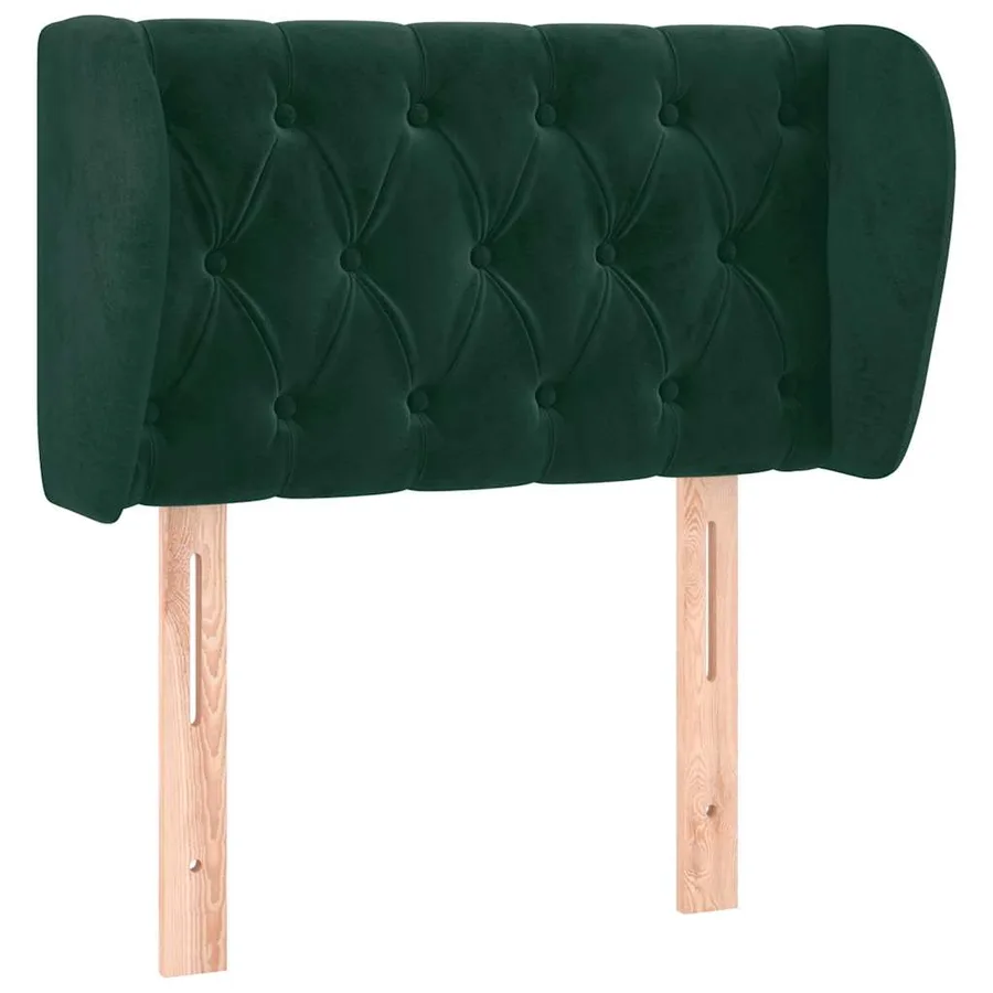Tête de lit avec oreilles Vert foncé 83x23x78/88 cm Velours - 2