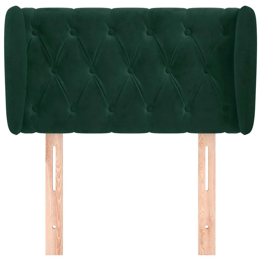 Tête de lit avec oreilles Vert foncé 83x23x78/88 cm Velours - 3