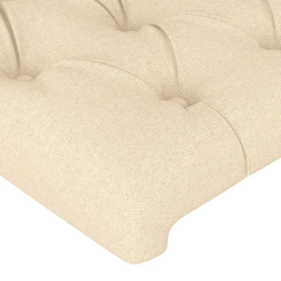 Cadre de lit sans matelas crème 90x190 cm tissu - 10