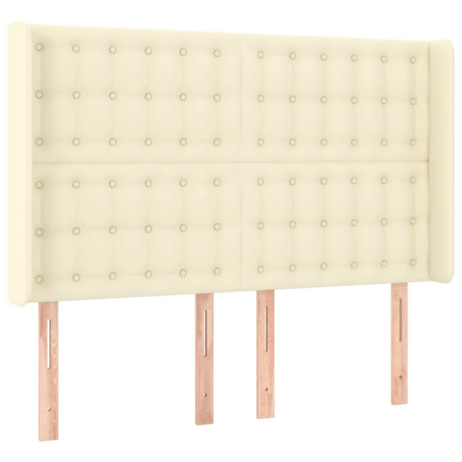 Sommier à lattes de lit matelas LED Crème 140x190 cm Similicuir - 7
