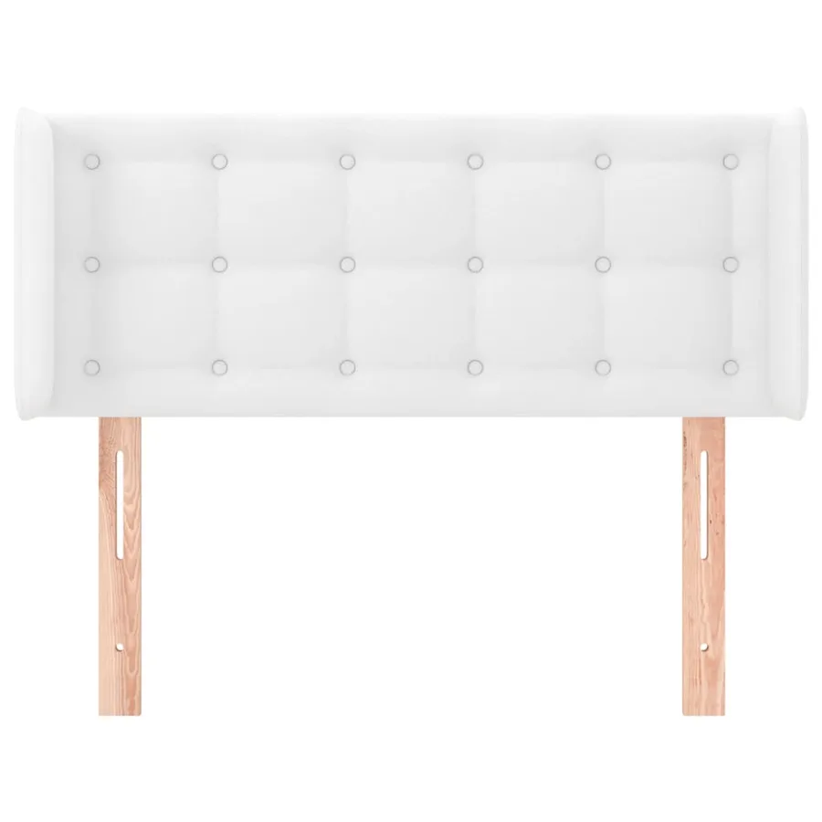 Tête de lit avec oreilles Blanc 83x16x78/88 cm Similicuir - 3