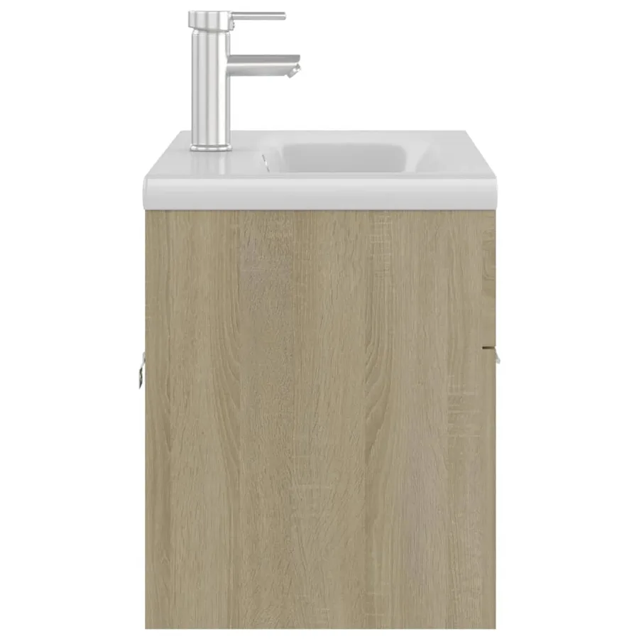 Armoire d'évier avec lavabo intégré Chêne sonoma Aggloméré - 4