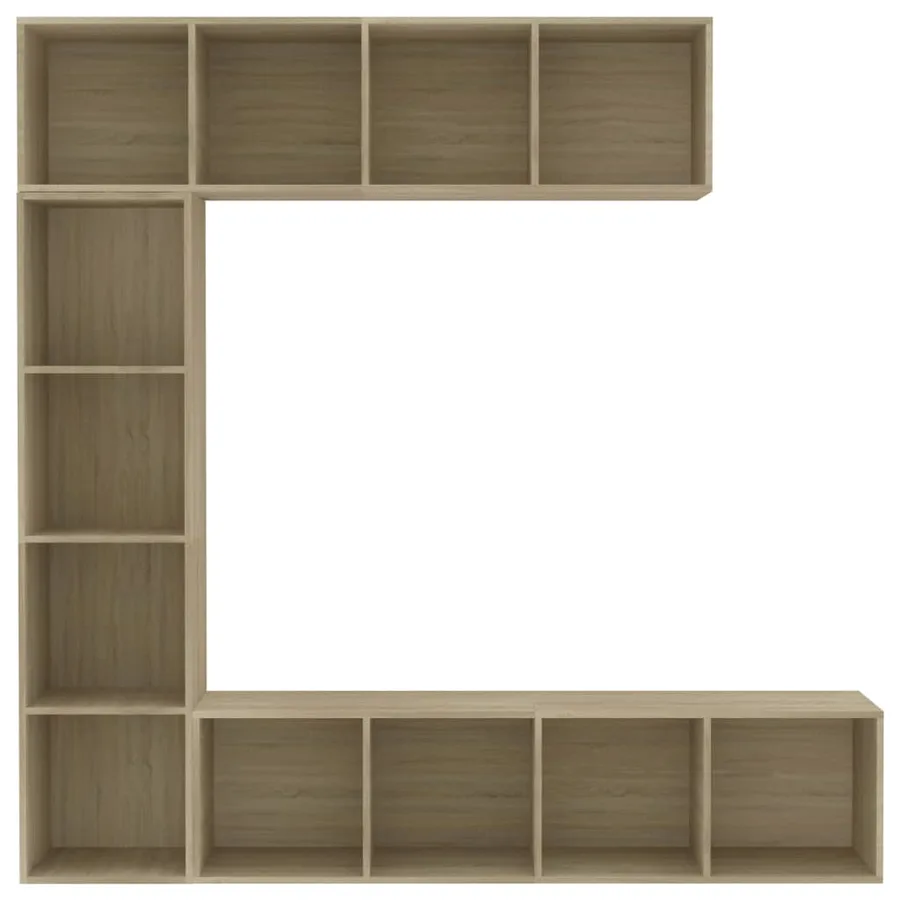 Jeu de bibliothèque/meuble TV 3 pcs Chêne sonoma 180x30x180 cm - 4