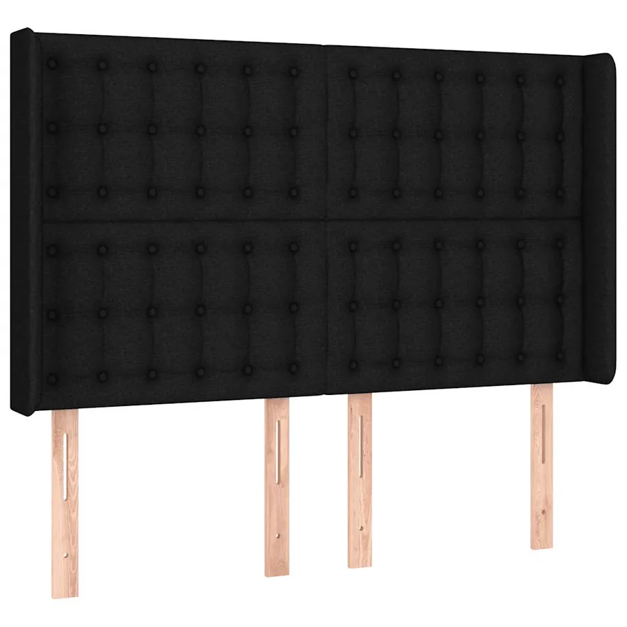 Sommier à lattes de lit avec matelas Noir 140x190 cm Tissu - 6