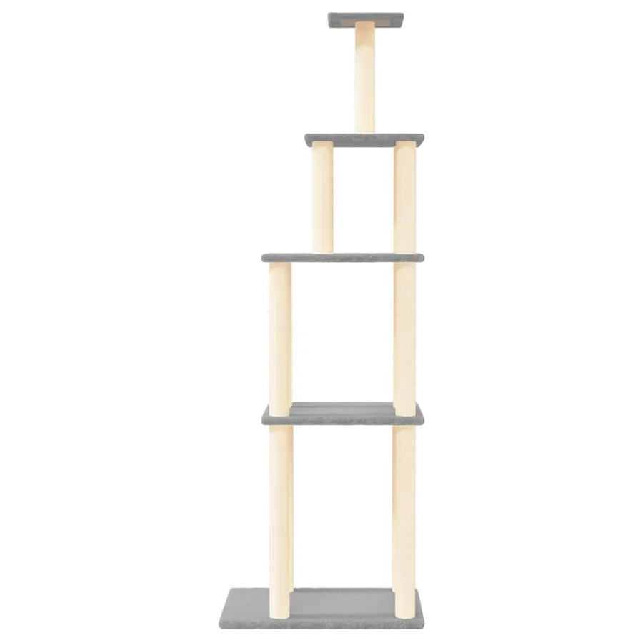 Arbre à chat avec griffoirs en sisal gris clair 183 cm - 3