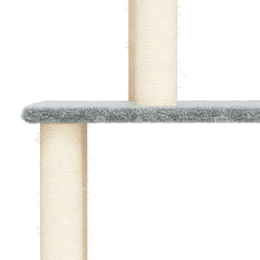 Arbre à chat avec griffoirs en sisal gris clair 183 cm - 5