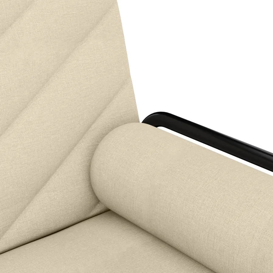 Canapé-lit avec accoudoirs crème tissu - 10