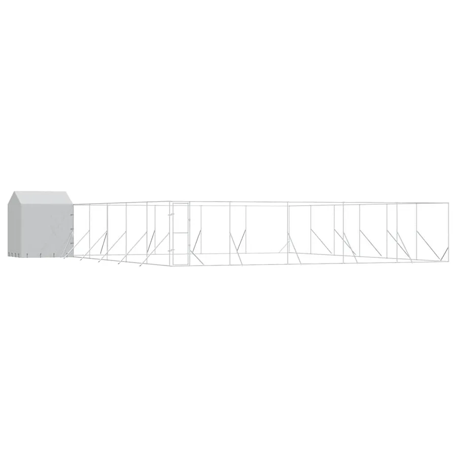 Chenil d'extérieur pour chiens avec toit argenté 12x12x2,5 m - 2