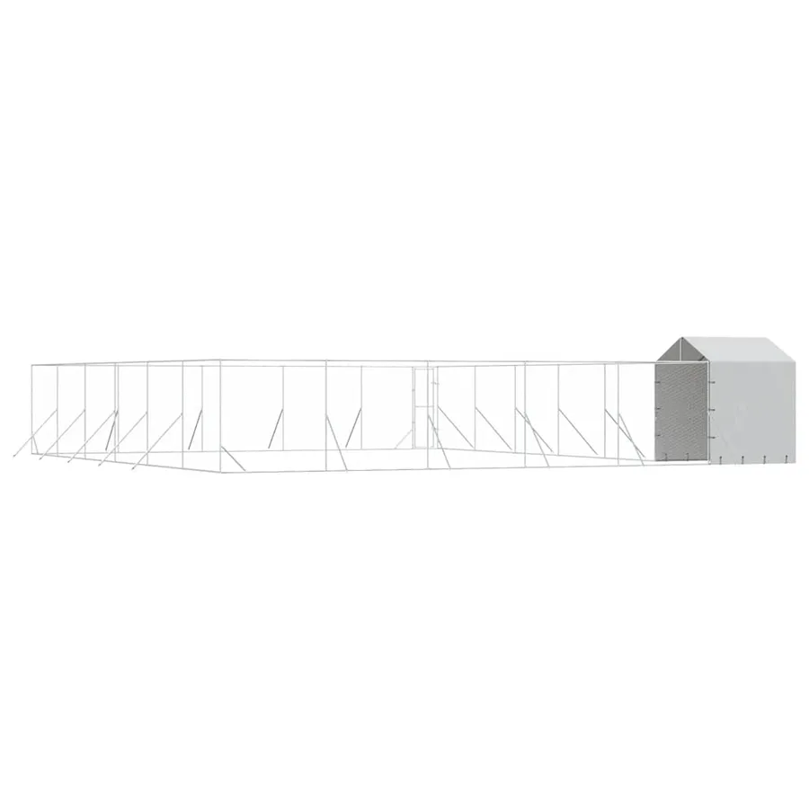 Chenil d'extérieur pour chiens avec toit argenté 12x12x2,5 m - 6