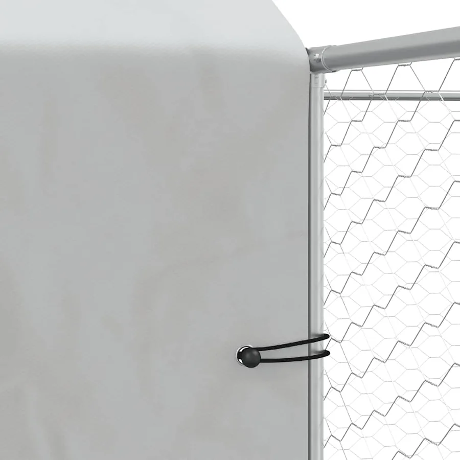 Chenil d'extérieur pour chiens avec toit argenté 12x12x2,5 m - 7