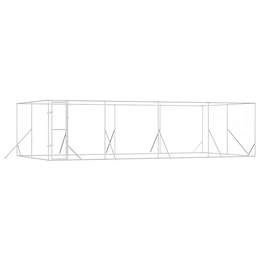 Chenil d'extérieur pour chiens argenté 8x4x2 m acier galvanisé - 2