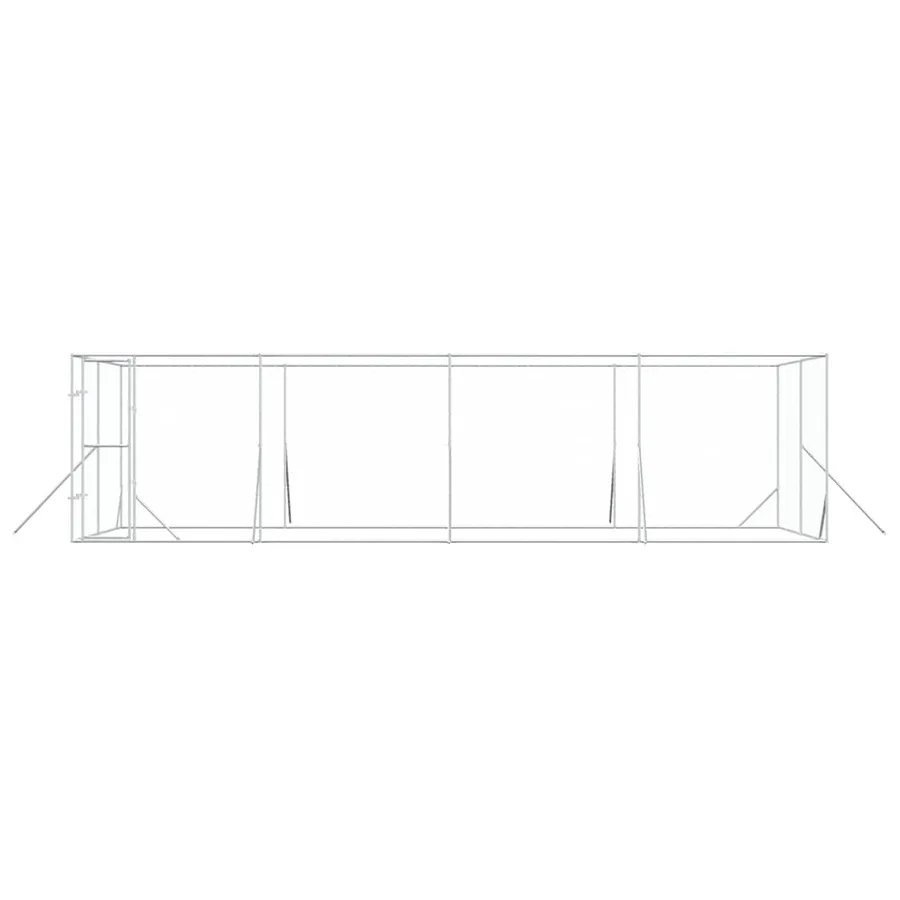 Chenil d'extérieur pour chiens argenté 8x4x2 m acier galvanisé - 5